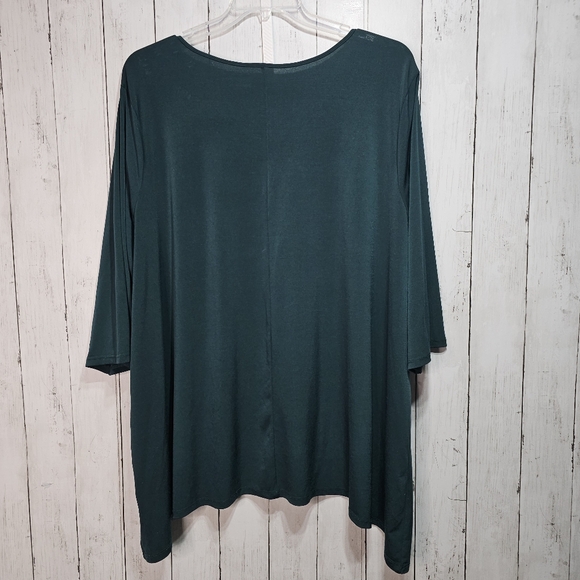 Catherines Women's Green Studded Knit 3/4 Sleeve Shirt Size 3X 26/28W. - Picture 6 of 6